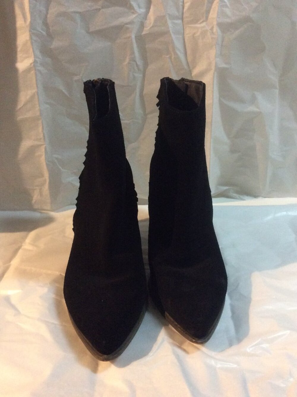 Steve Madden Black Suede Countryy Western Ankle Boots